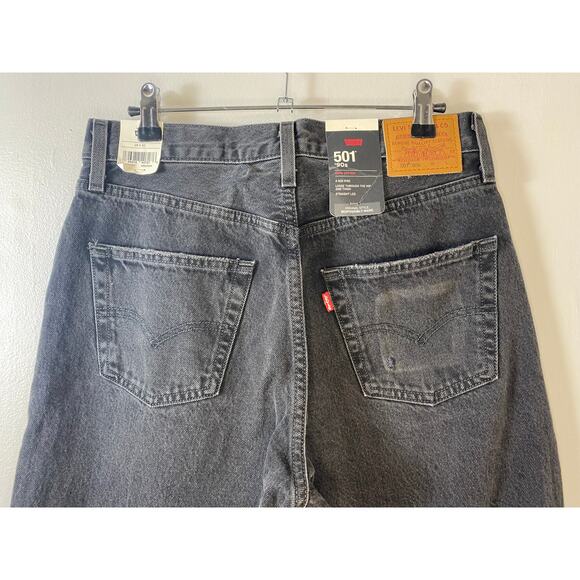 NWT LEVI'S JEANS 28 PREMIUM 90S 501 BLACK FADED BAGGY STRAIGHT FIT STITCH SCHOOL - Picture 12 of 16